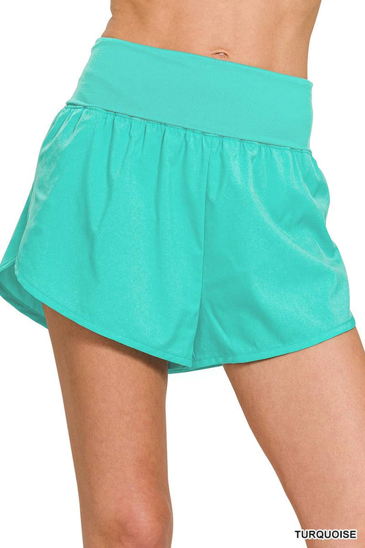 High Waisted Fold Over Shorts