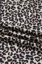 PRETTY BASH Leopard Stripe Patchwork Zip Collar Mini Dress
