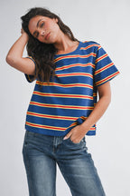 8510HN Striped Boxy Short Sleeve Tee