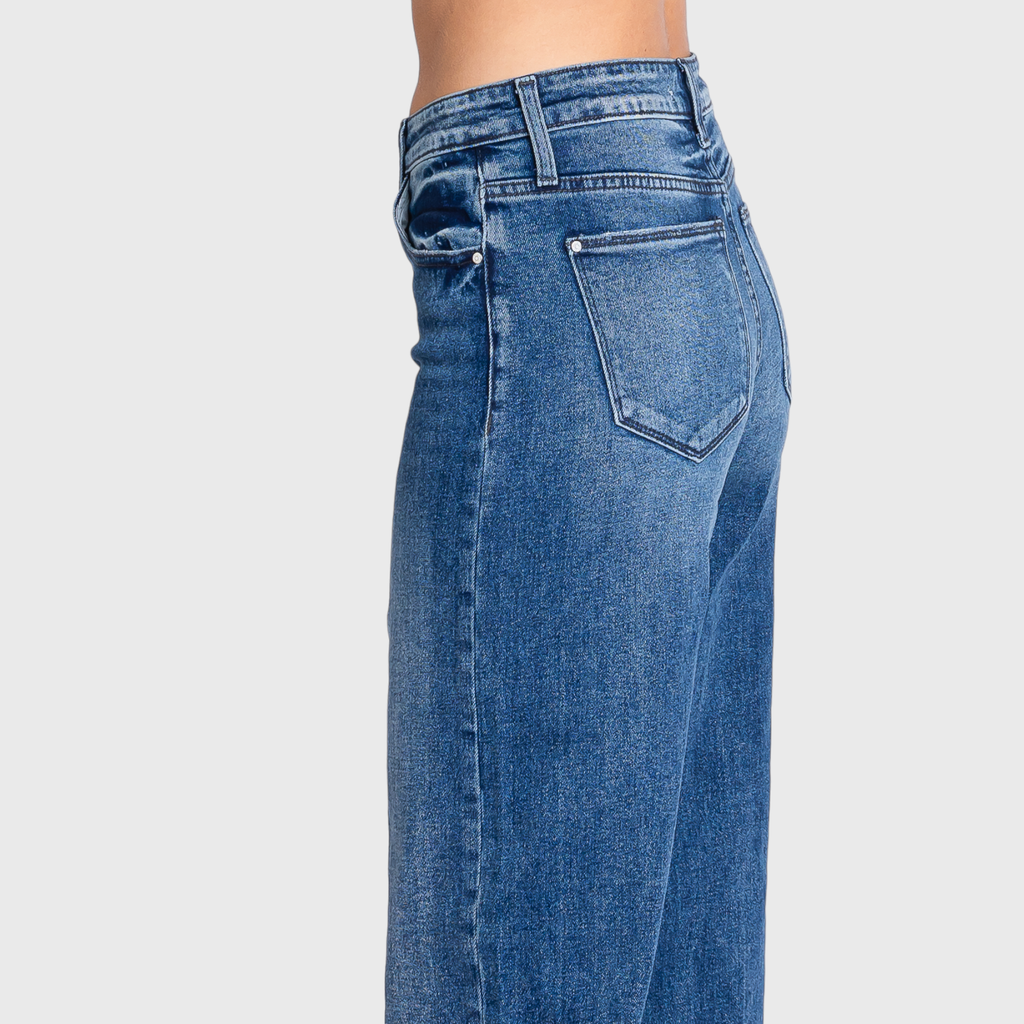 P1058W-DM HIGH RISE COMFORT STRETCH WIDE LEG JEANS