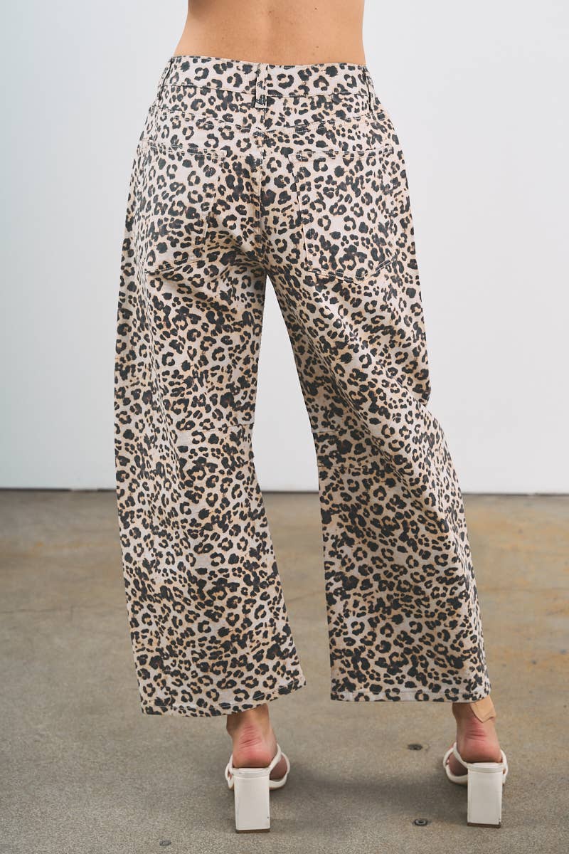 6851-LEOPARD PRINTING WITH RHINESTONE PANTS