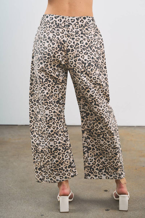 6851-LEOPARD PRINTING WITH RHINESTONE PANTS