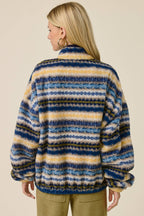 Novelty Stripe Sherpa Half Zip Pullover