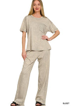 Acid Washed Top And Pants Set