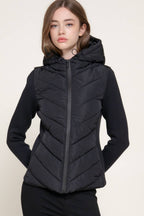 Hight Neck Adjustable Hoodie Quilted Puffer Jacket