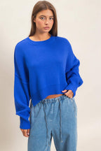 Ribbed Drop Shoulder Sweater