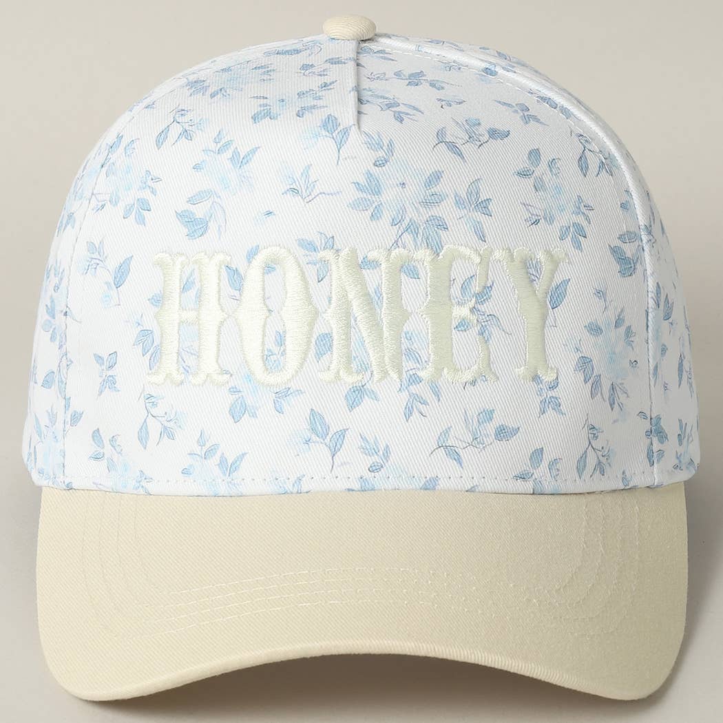 HONEY Embroidered Flower PatternTrucker Hat