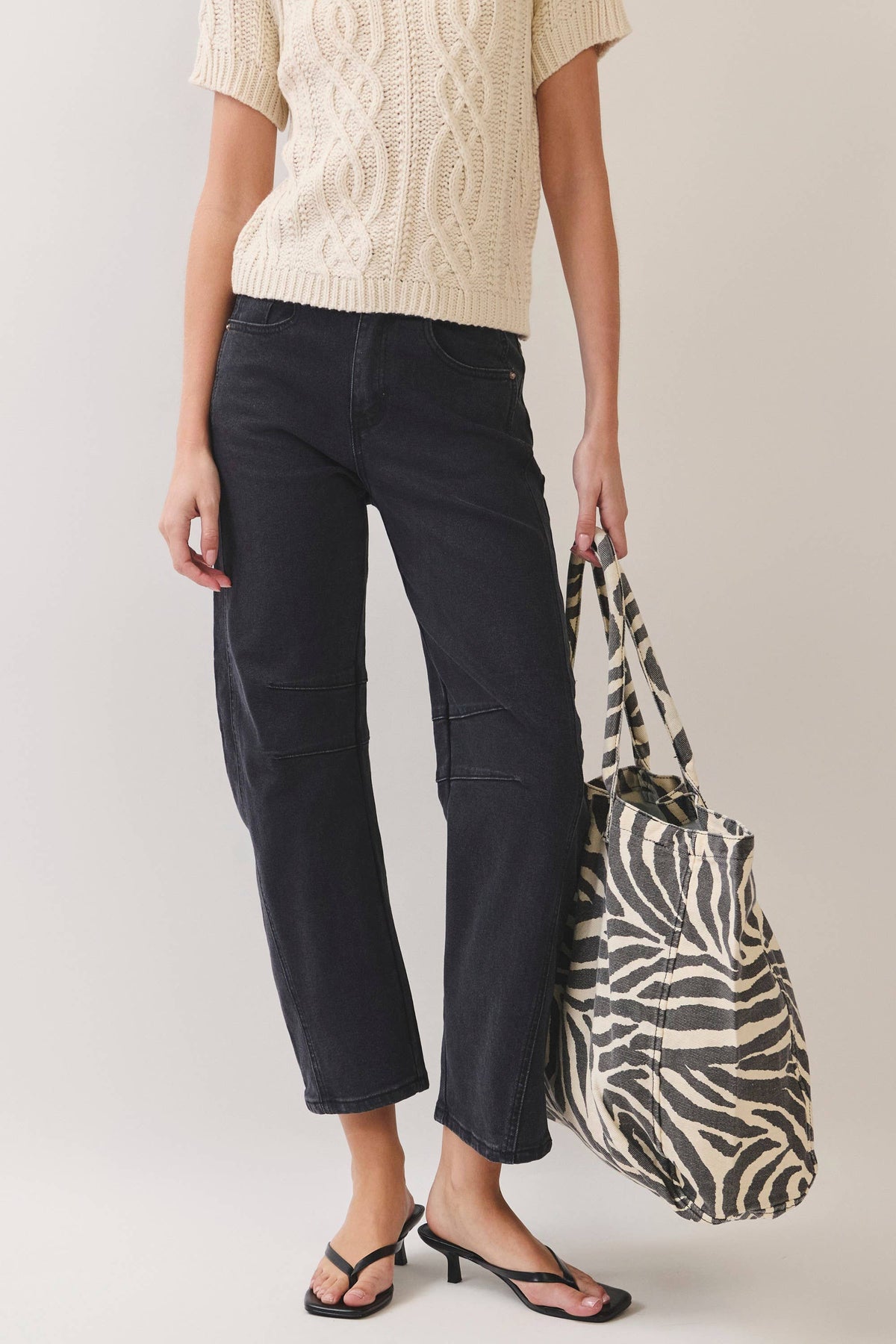 CB0017-Zebra Print Canvas Tote Bag