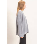 Ribbed Knit Patch Pocket Sweater