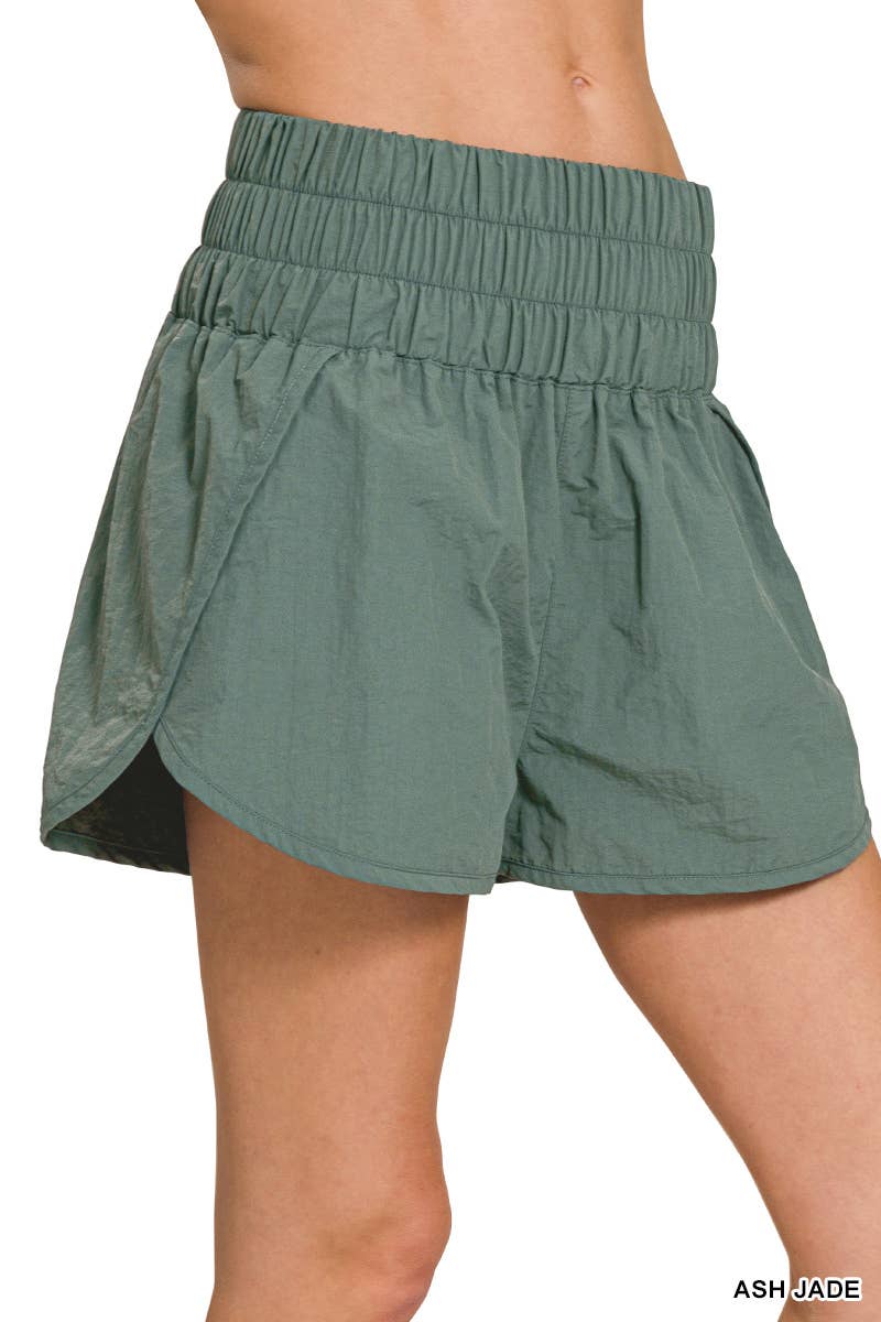 ,.SI-23325 Track shorts w/ back pocket & brief lining