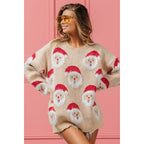 HAIRY SANTA FACE SWEATER TOP