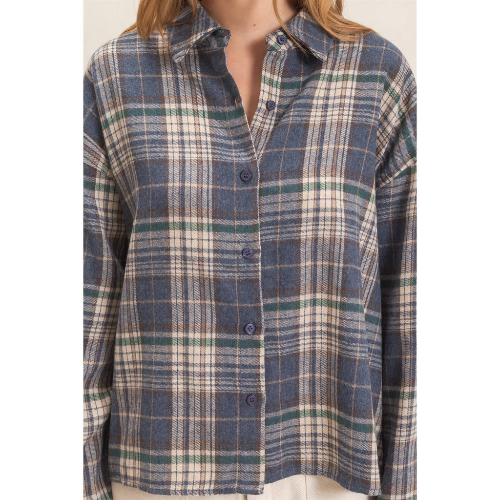 Plaid Button-Up Shirt