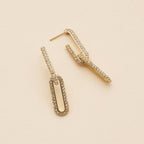 18k Gold Dipped Linked CZ Dangling Earrings | CZ Dangling Earrings