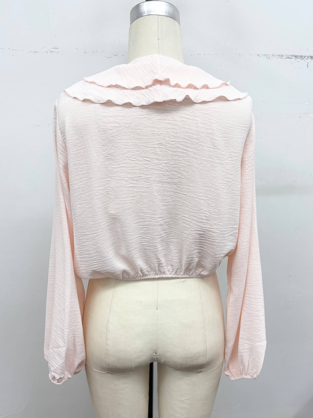 Ruffle Cascade V-Neck Blouse