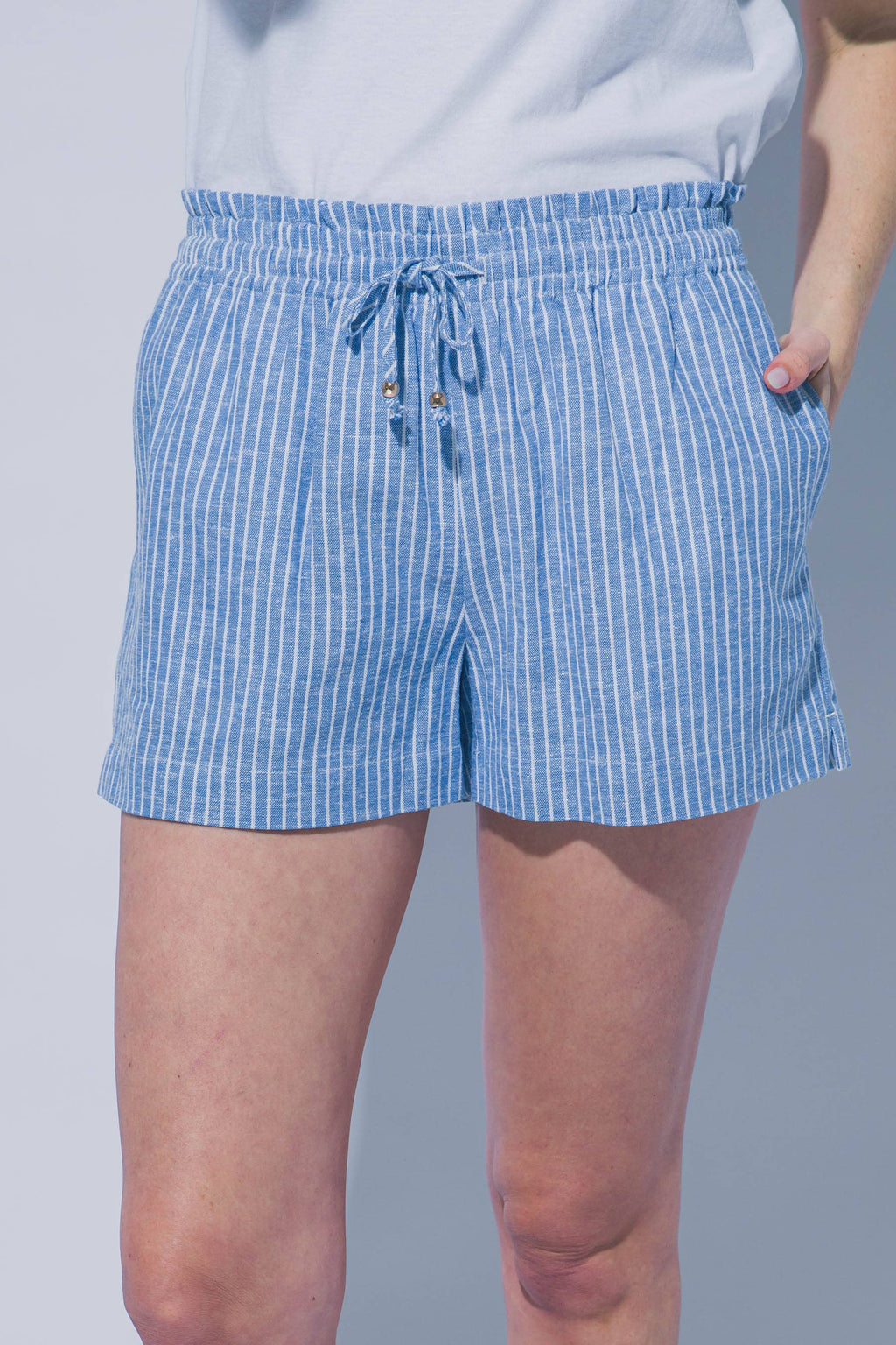 ...0324 Striped Linen Blend Shorts SI-29625