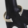 Two Toned Open Twisted Cuff Bracelet