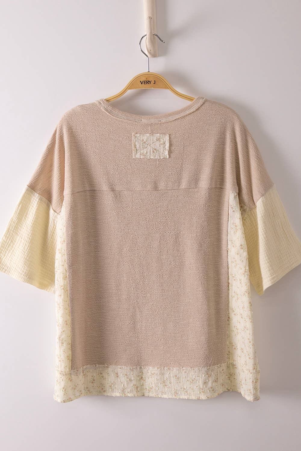 NT12633-Oversized Mixed Media Knit Top