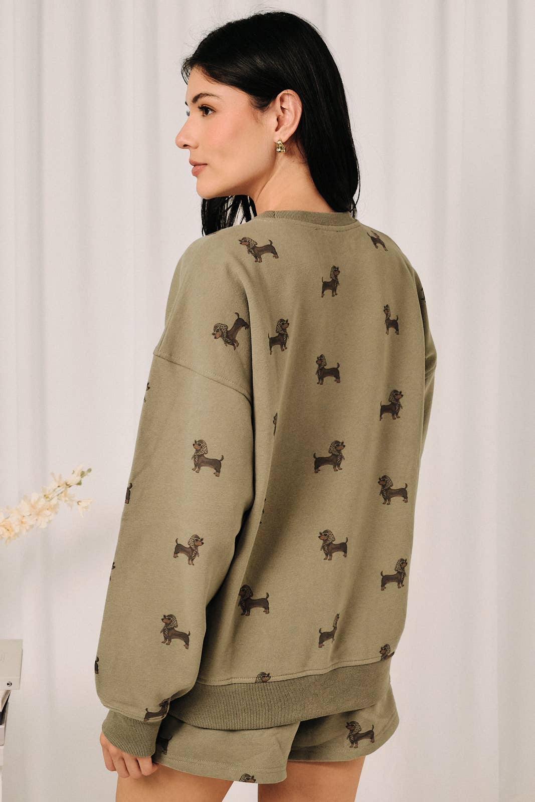 Weenie Dog All Over Print Crew Neck Sweatshirt