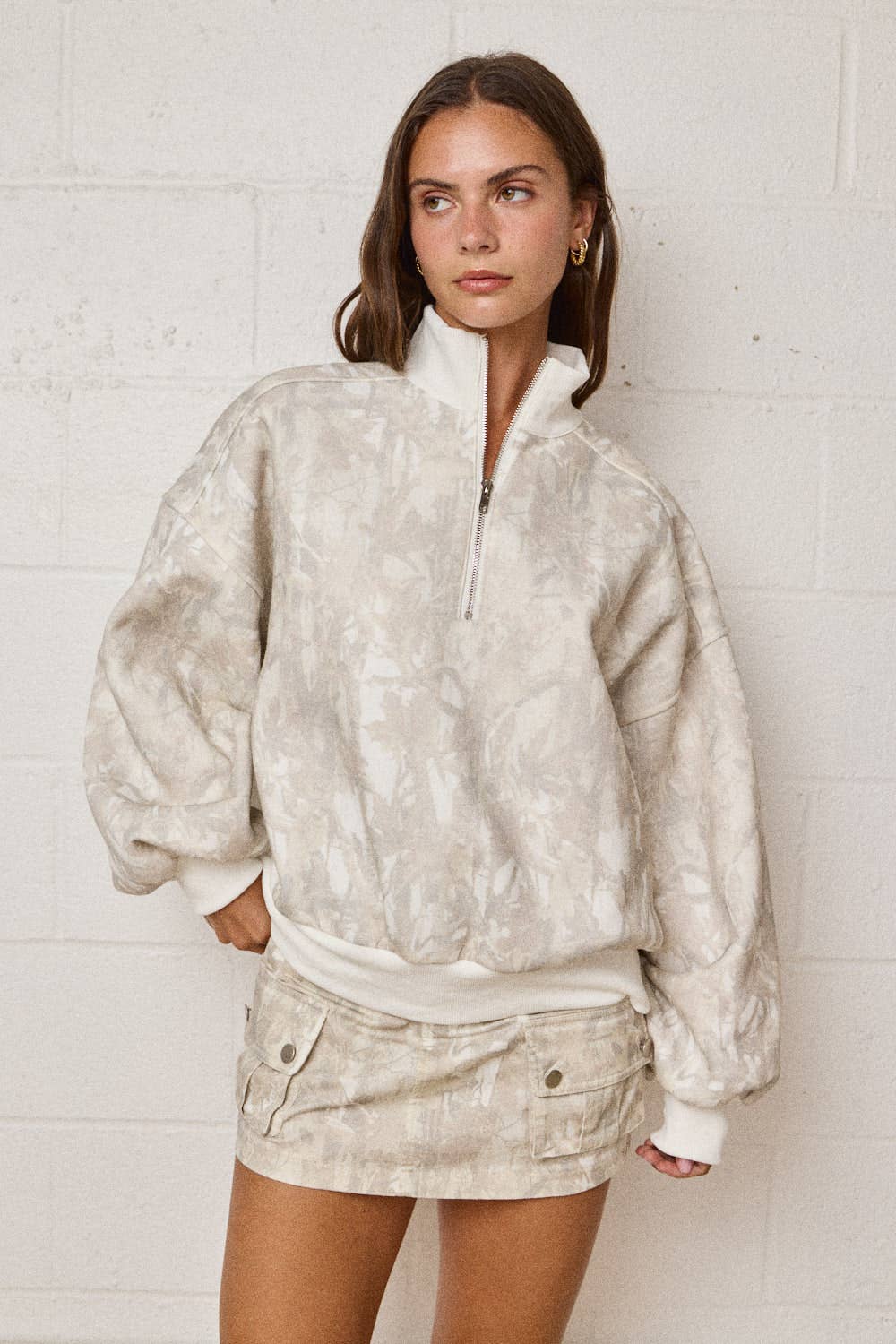 Light Camo Quarter Zip