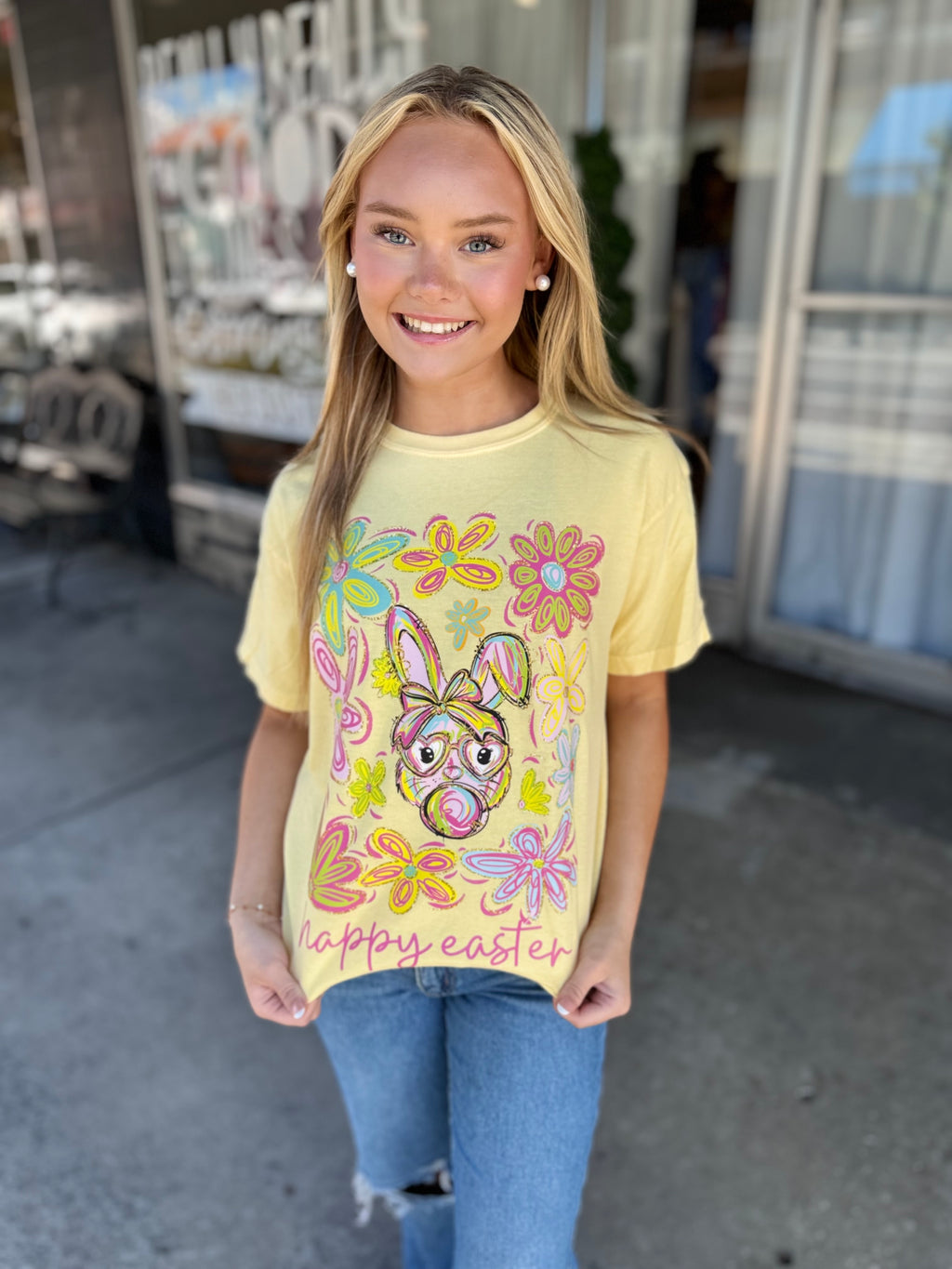 Bubble Gum Bunny With Flowers