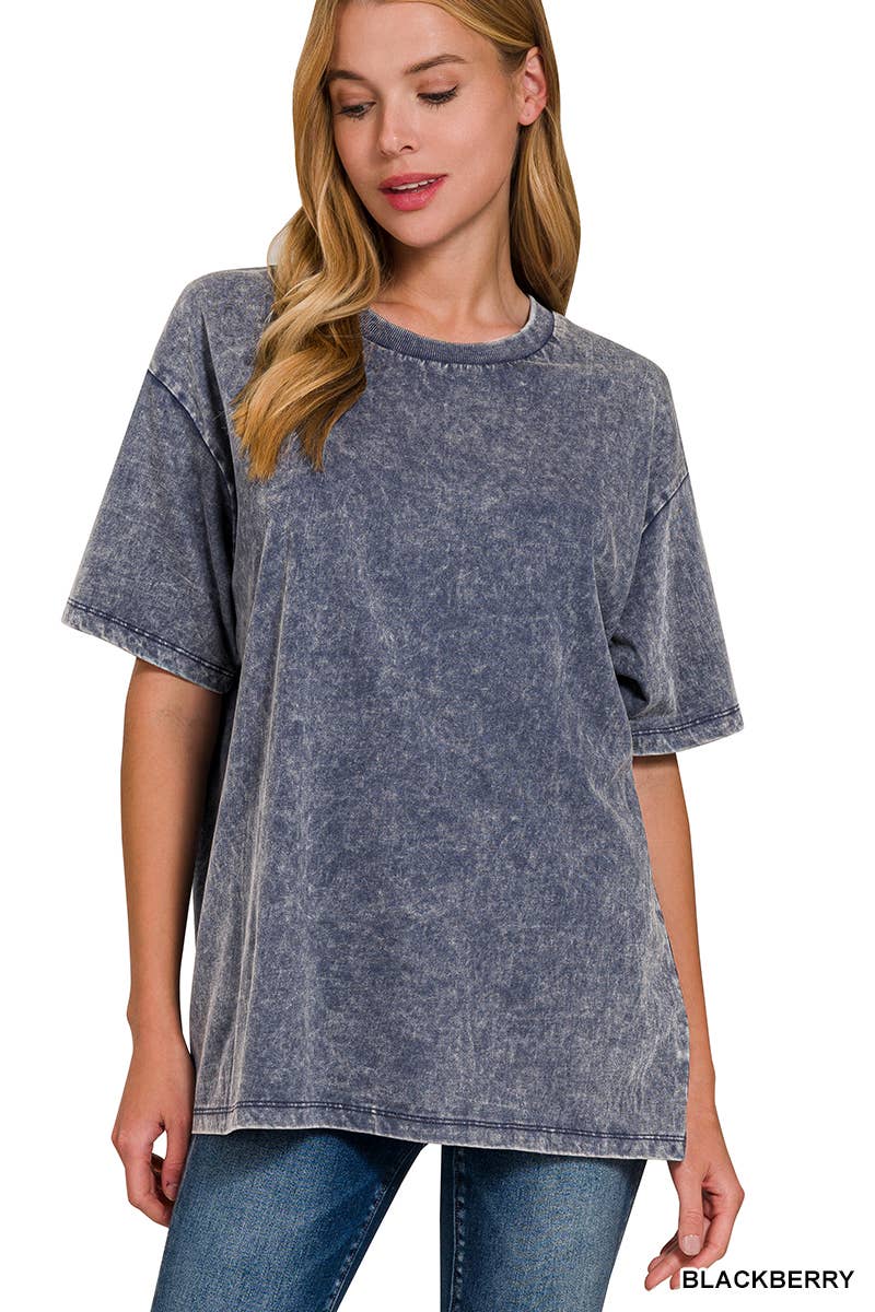 `Vintage Wash Oversize Cotton Tee
