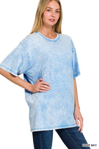 `Vintage Wash Oversize Cotton Tee