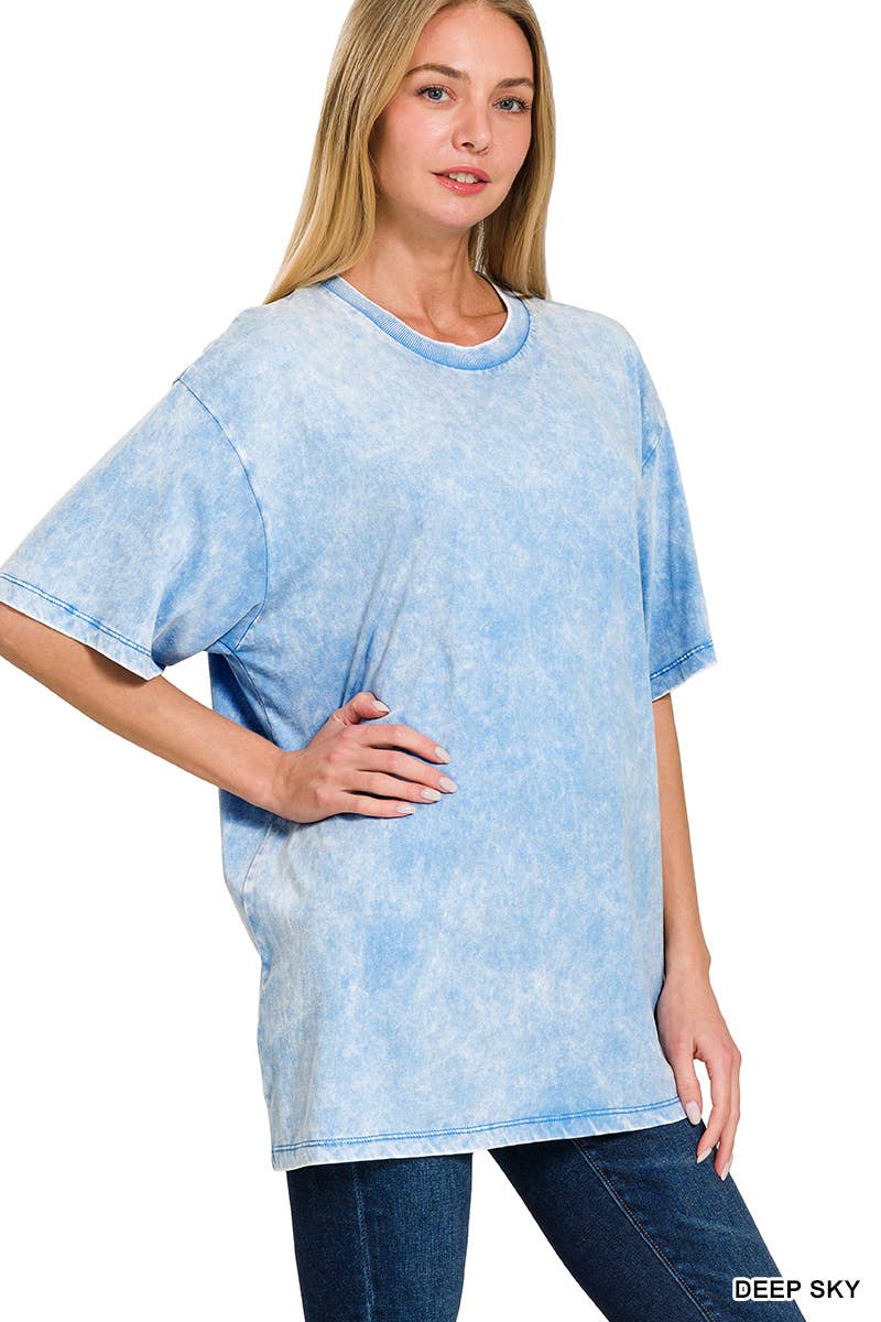 `Vintage Wash Oversize Cotton Tee