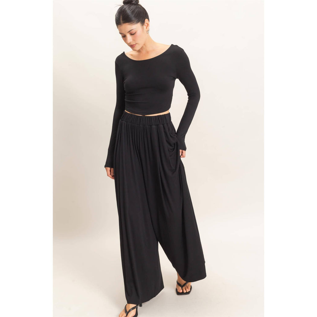 Long Sleeve Top & Wide Leg Pants Set