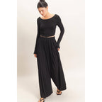 Long Sleeve Top & Wide Leg Pants Set