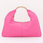 Metallic Top Handle Hobo Bag