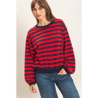 Striped Crew Neck Sweatshirt