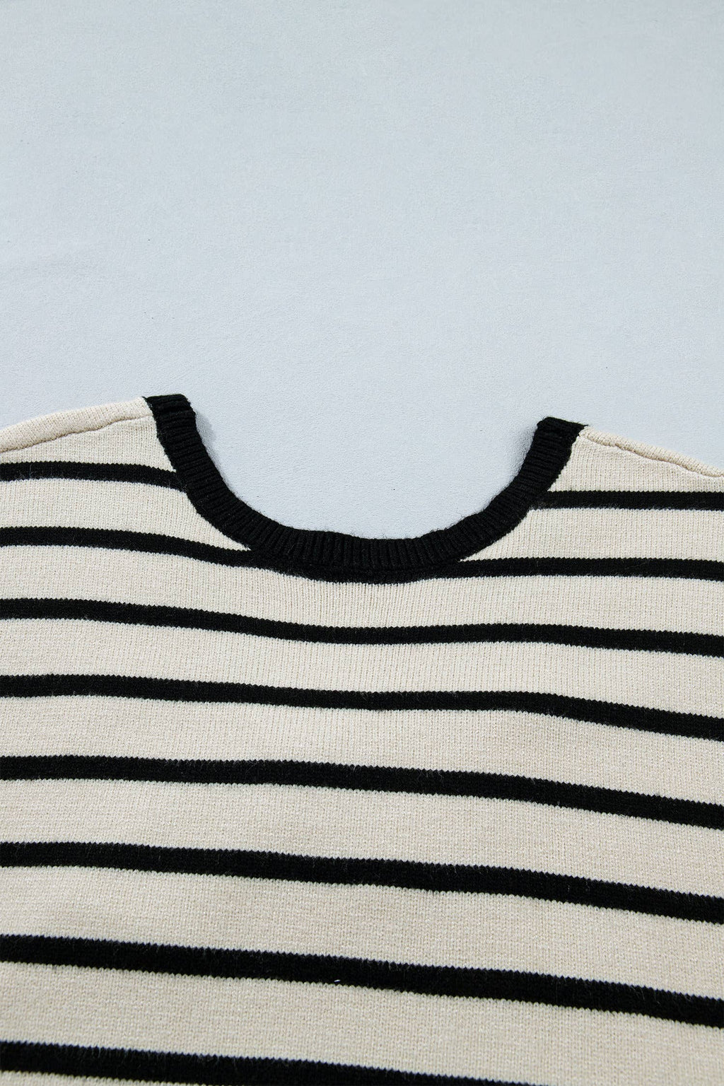 Reversible Striped Plush Knit Top with Bow Accent (S-XL)