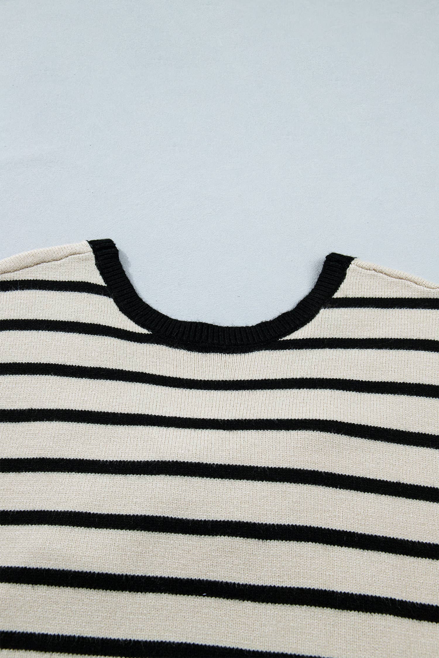 Reversible Striped Plush Knit Top with Bow Accent (S-XL)