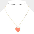 Druzy Heart Pendant Necklace