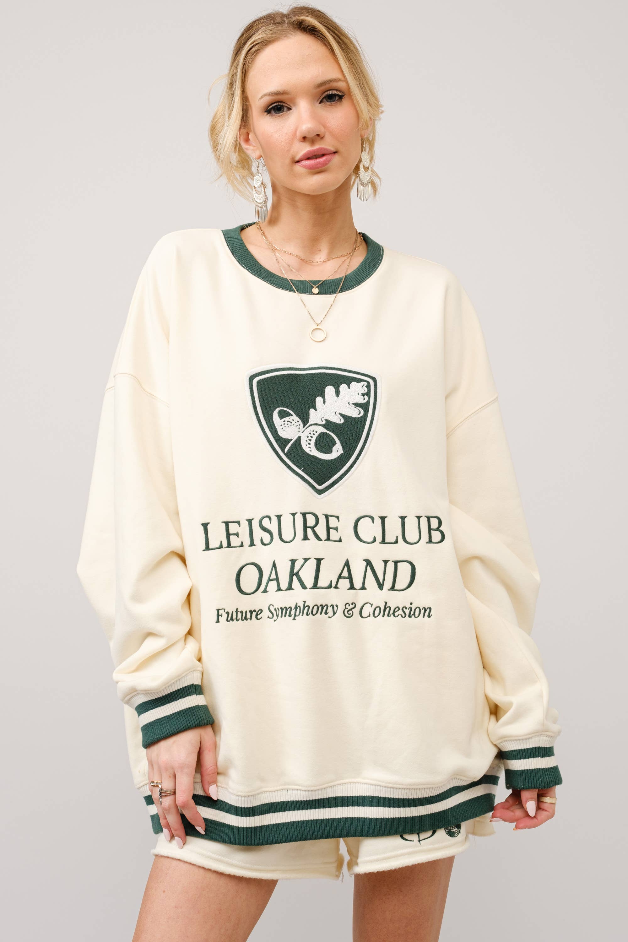 36555T - Stripe Ribbed Oakland Leisure Club Sweatshirt