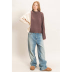 Two-Tone Knit Sweater