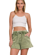 Elastic Waistband Dolphin Shorts