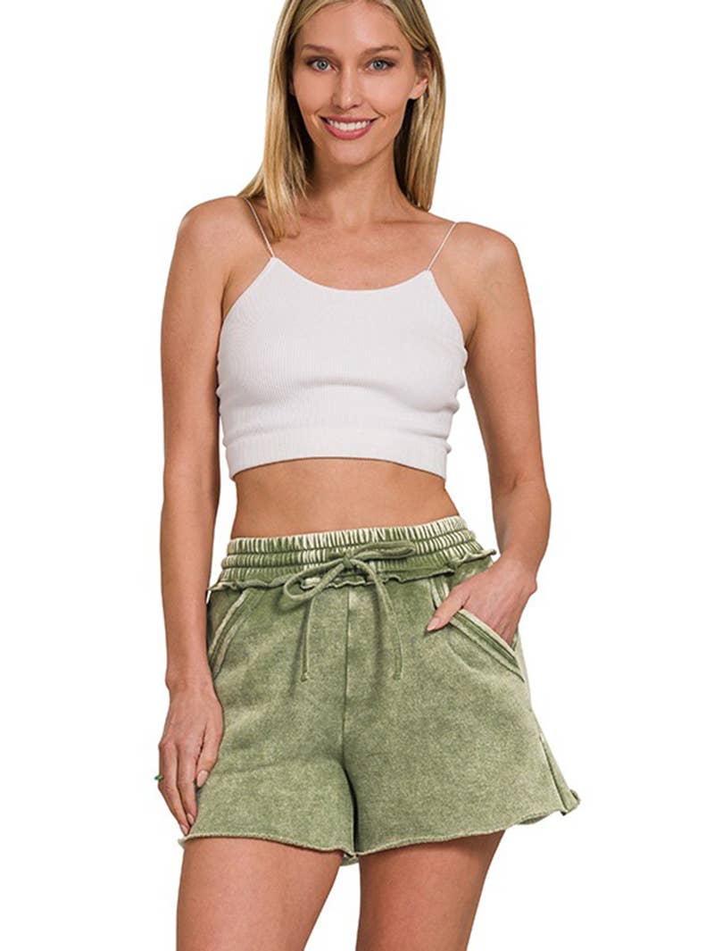 Elastic Waistband Dolphin Shorts