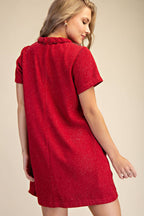 Round Neck Twist Trim Mini Dress