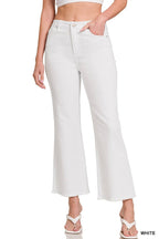 Acid Wash High Waist Frayed Hem Bootcut Pants