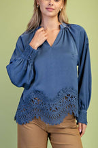 Satin V-neck Blouse