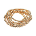 7PCS - Metal Ball Beaded Stretch Multi Layered Bracelets