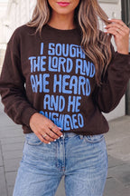 Polka Dot Slogan Crewneck Pullover Top | S-XL
