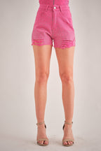 IP2742 Rhinestone Embellished Stretch Denim Shorts