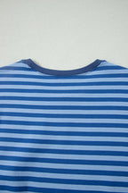 66Plus Striped Short Sleeve Top and Shorts Lounge Set (S-4X)