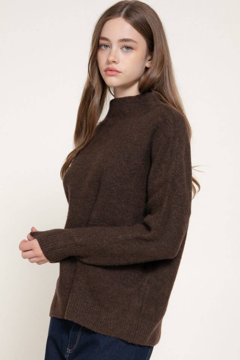 Long Sleeve Funnel Neck Sweater