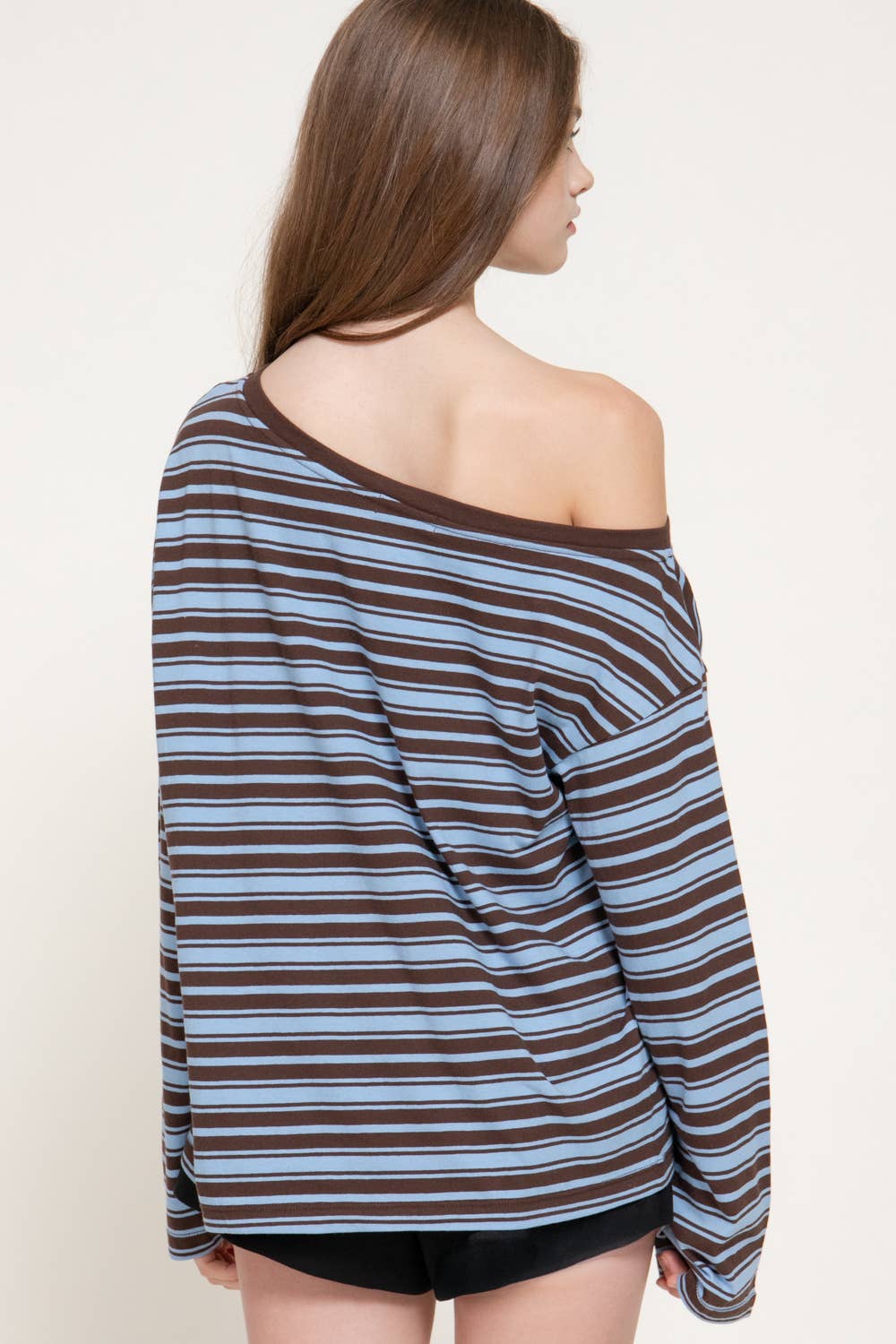 Long Sleeve Asymmetric Stripe Top