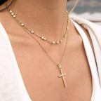 18K STAINLESS STEEL TARNISH FREE CROSS NECKLACE | 40NK9726