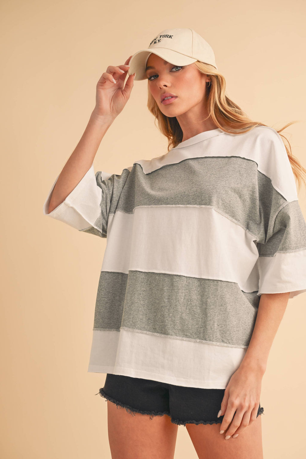 8417FN Polly Color Block Top