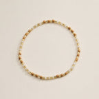 Beaded Heart Charm Stretch Bracelet Set | 3-Piece Layered Stack with Gold Accents